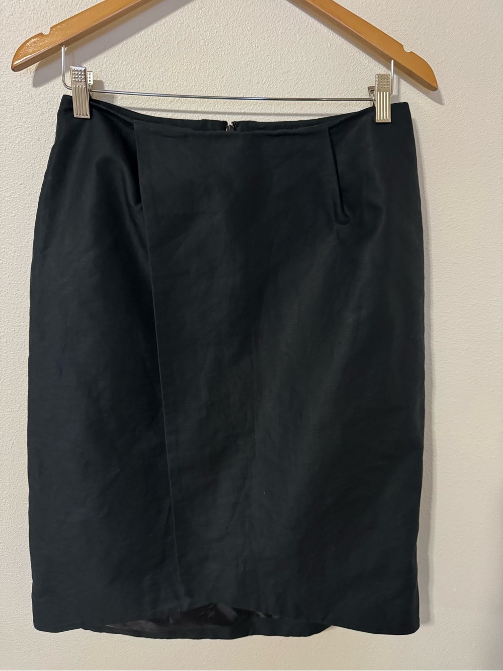 Kate Spade Saturday Cotton Linen Overlay Midi Pencil Skirt Black Career-6